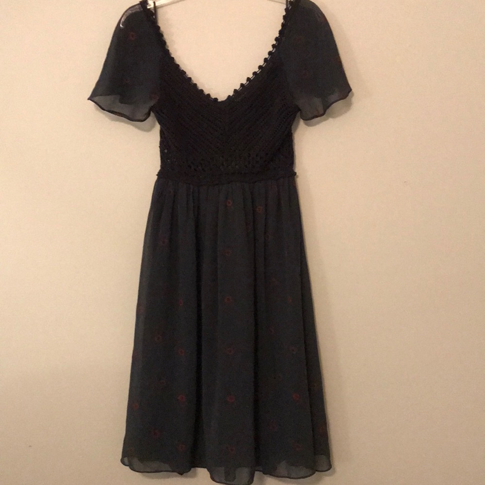 navy free people crochet topped dresss